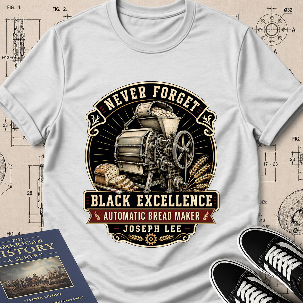 Joseph Lee — Bread Kneading Machine — Never Forget Black Excellence T-Shirt | Buillth