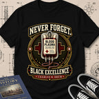 Dr. Charles Drew — Blood Plasma archival badge t-shirt design, Buillth Never Forget collection