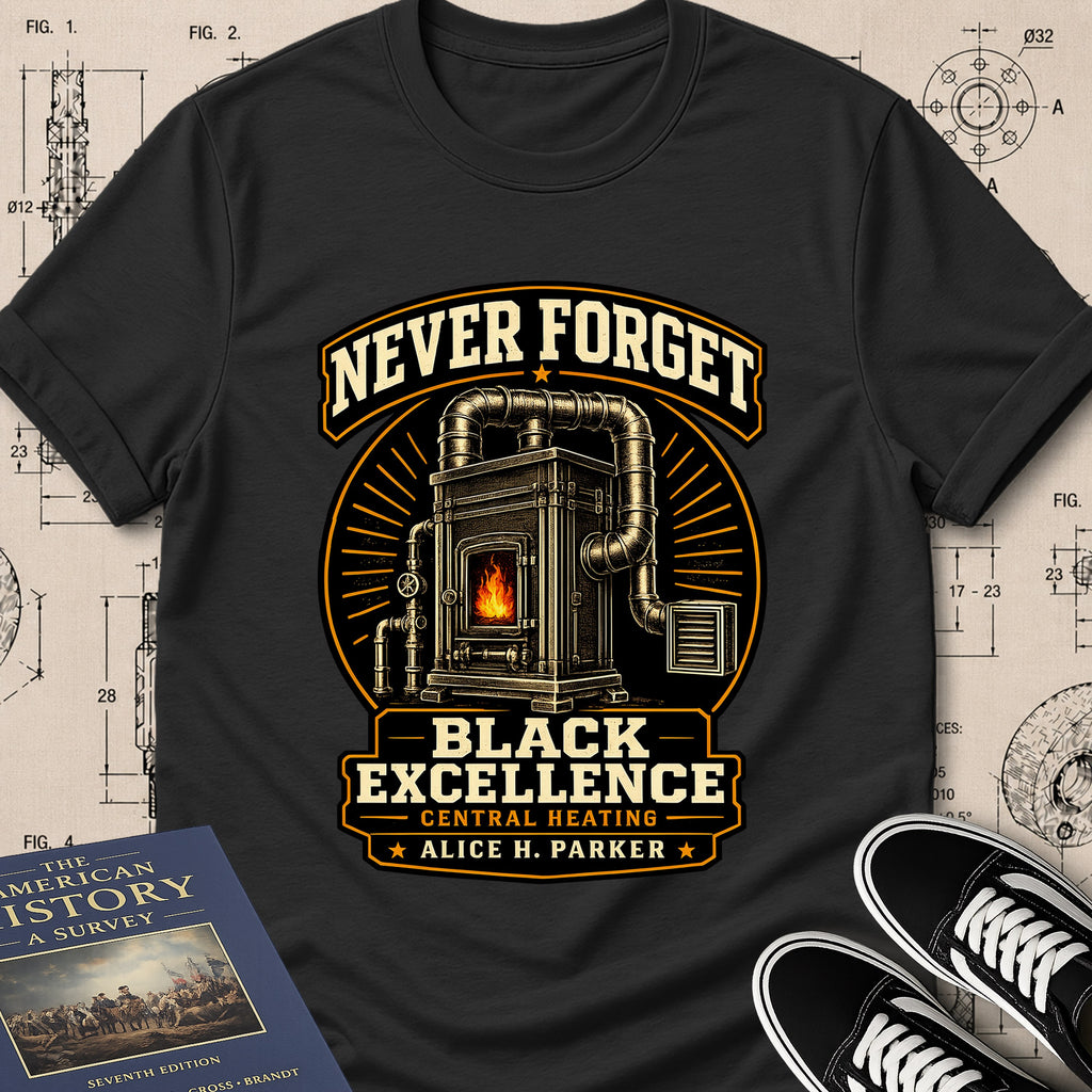 Alice H. Parker — Central Heating System — Never Forget Black Excellence T-Shirt | Buillth