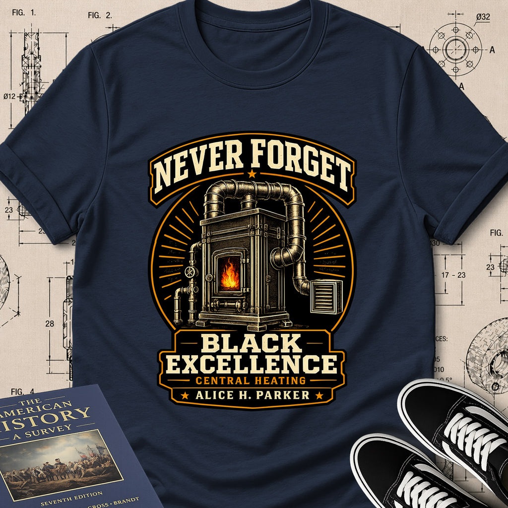 Alice H. Parker — Central Heating System — Never Forget Black Excellence T-Shirt | Buillth