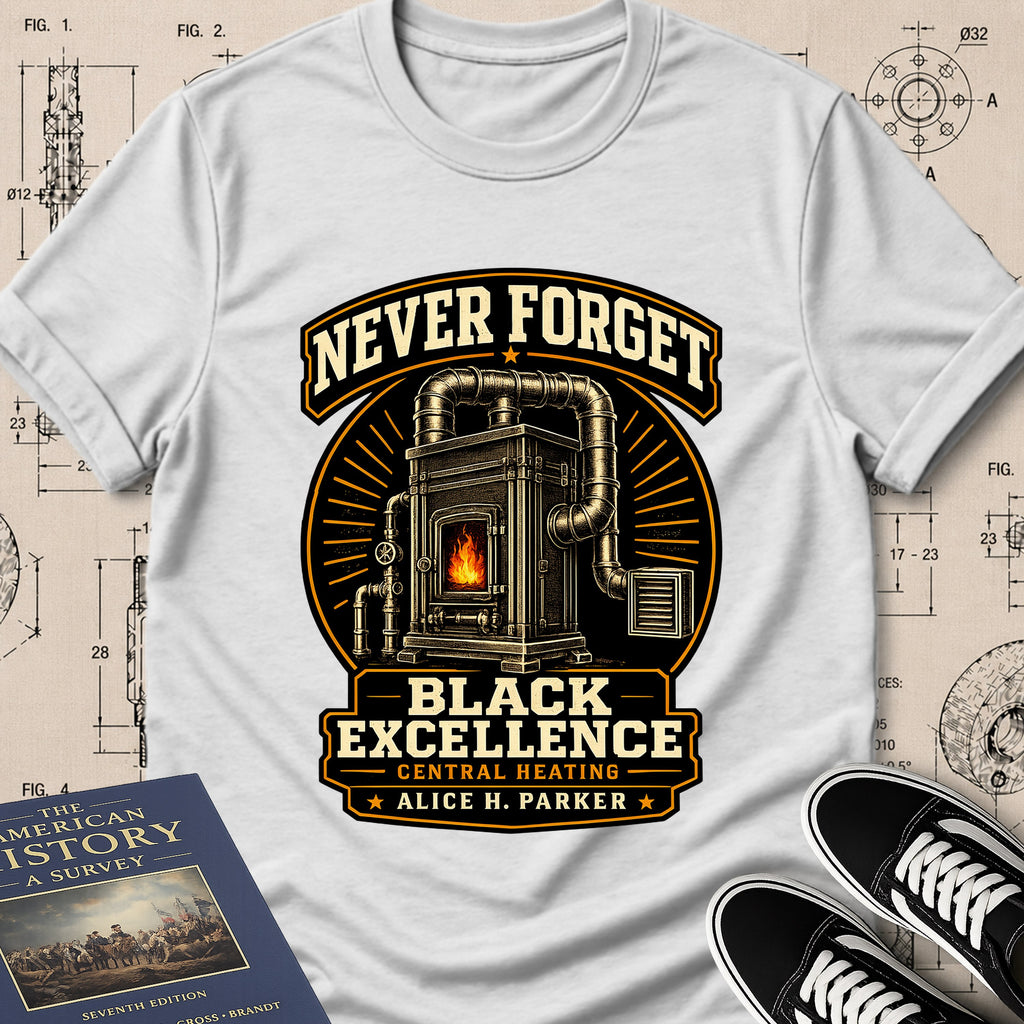 Alice H. Parker — Central Heating System — Never Forget Black Excellence T-Shirt | Buillth