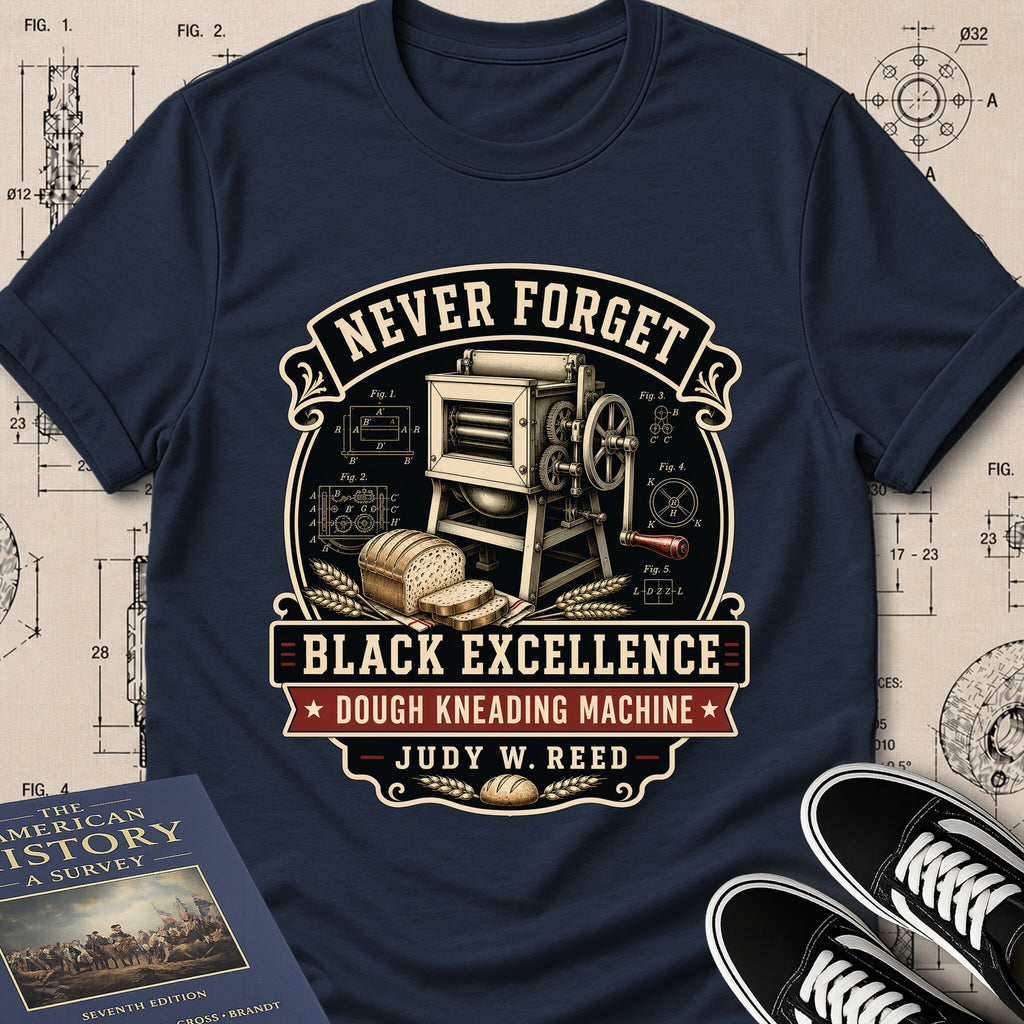 Judy W. Reed — Dough Kneading Machine — Never Forget Black Excellence T-Shirt | Buillth