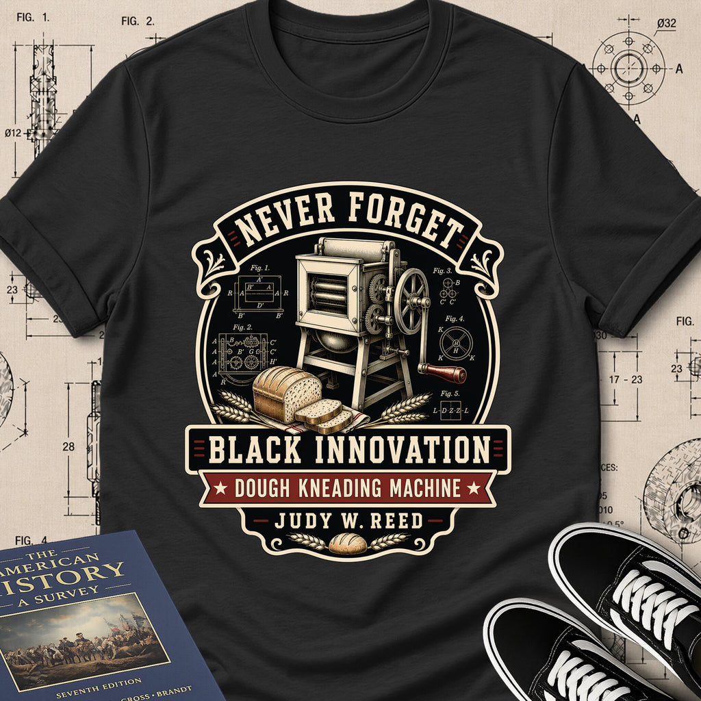 Judy W. Reed — Dough Kneading Machine — Never Forget Black Innovation T-Shirt | Buillth