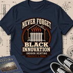 Charles S. L. Baker — Friction Heat Radiator archival badge t-shirt design, Buillth Never Forget collection