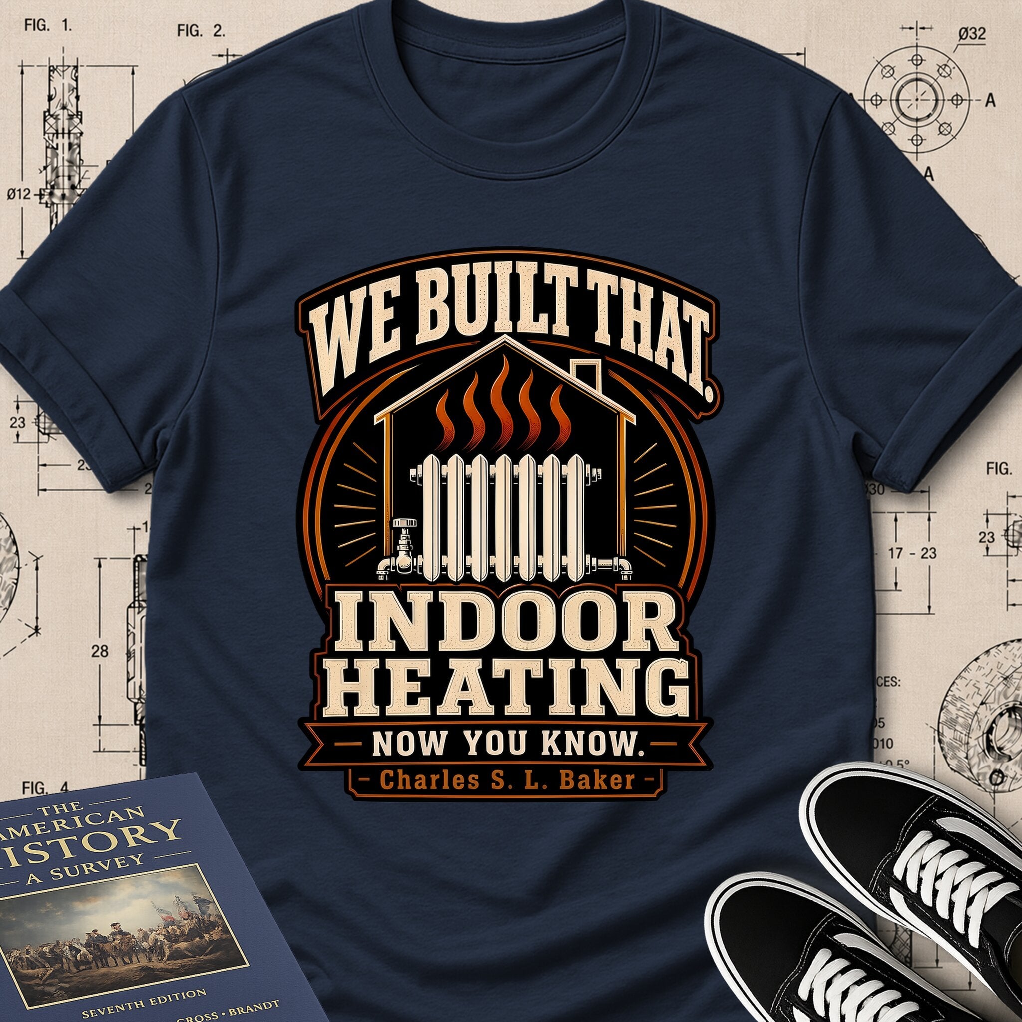 Charles S. L. Baker — Friction Heat Radiator — We Built That T-Shirt | Buillth