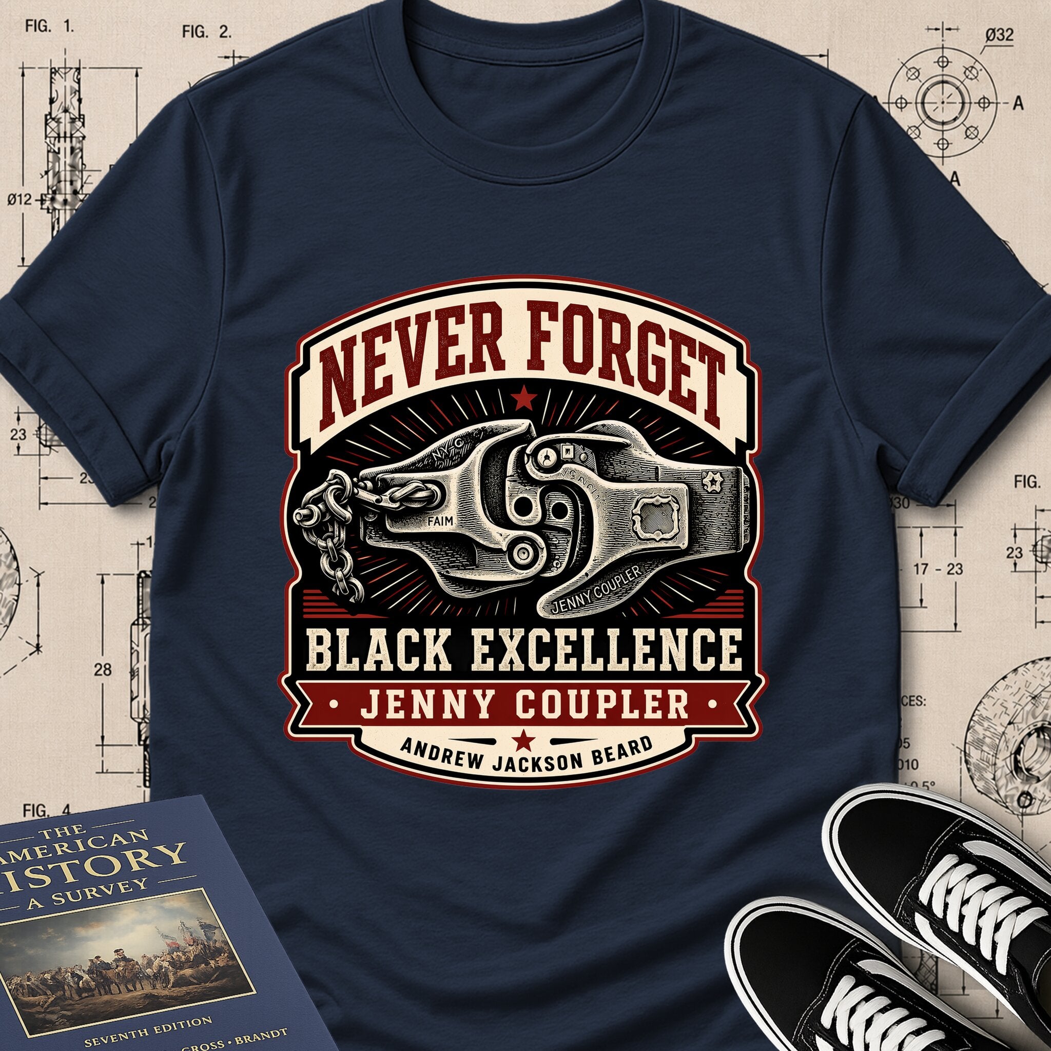Andrew Jackson Beard — Jenny Coupler — Never Forget Black Excellence T-Shirt | Buillth