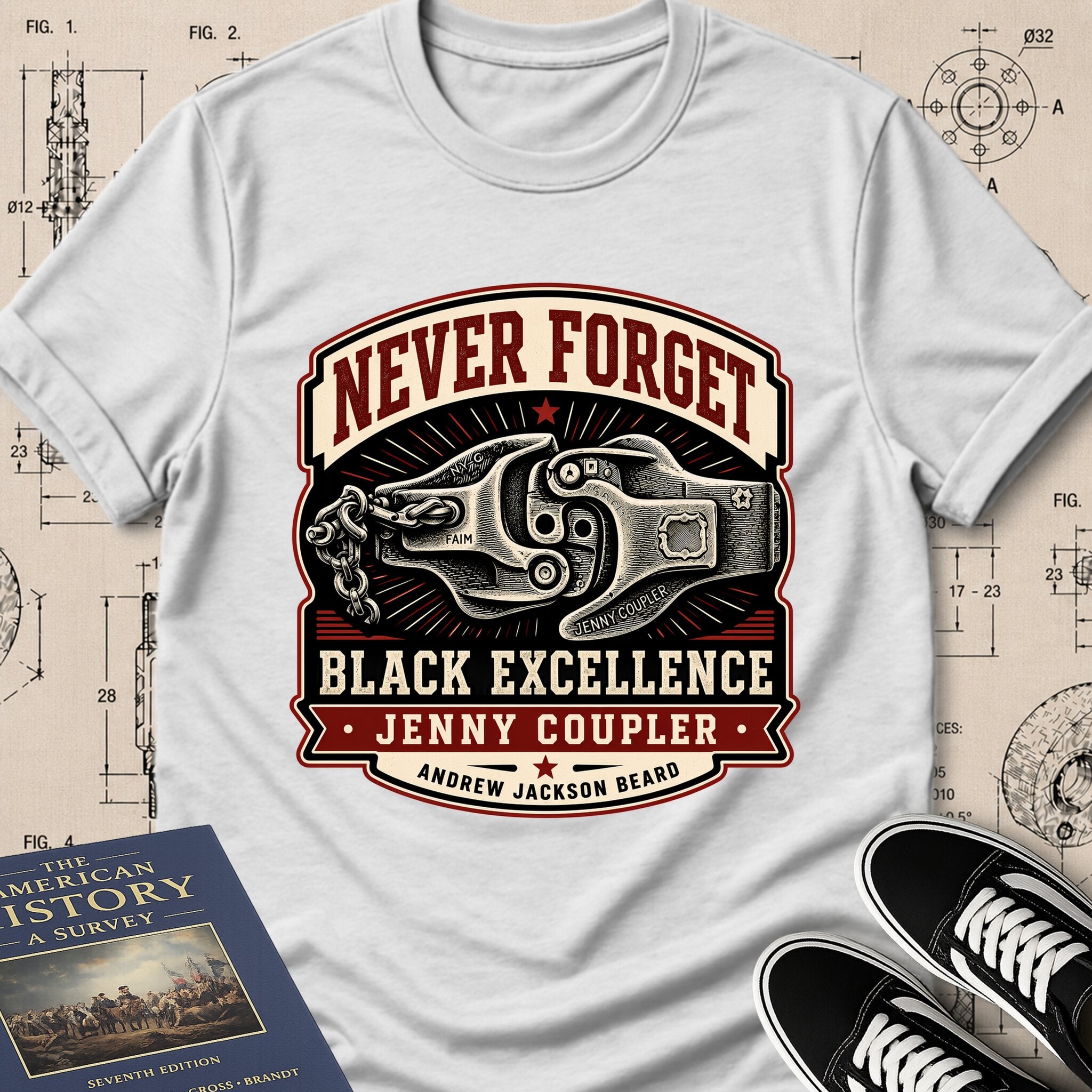 Andrew Jackson Beard — Jenny Coupler — Never Forget Black Excellence T-Shirt | Buillth