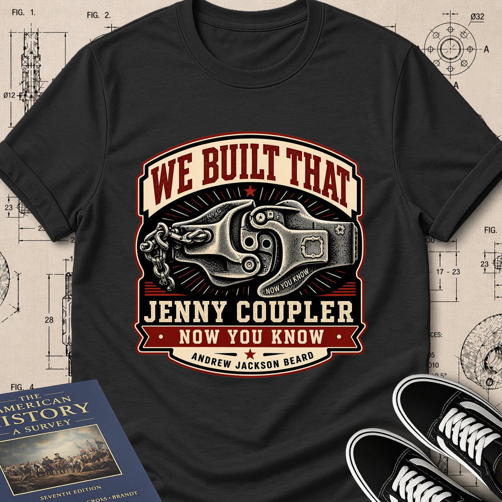 Andrew Jackson Beard — Jenny Coupler archival badge t-shirt design, Buillth Never Forget collection