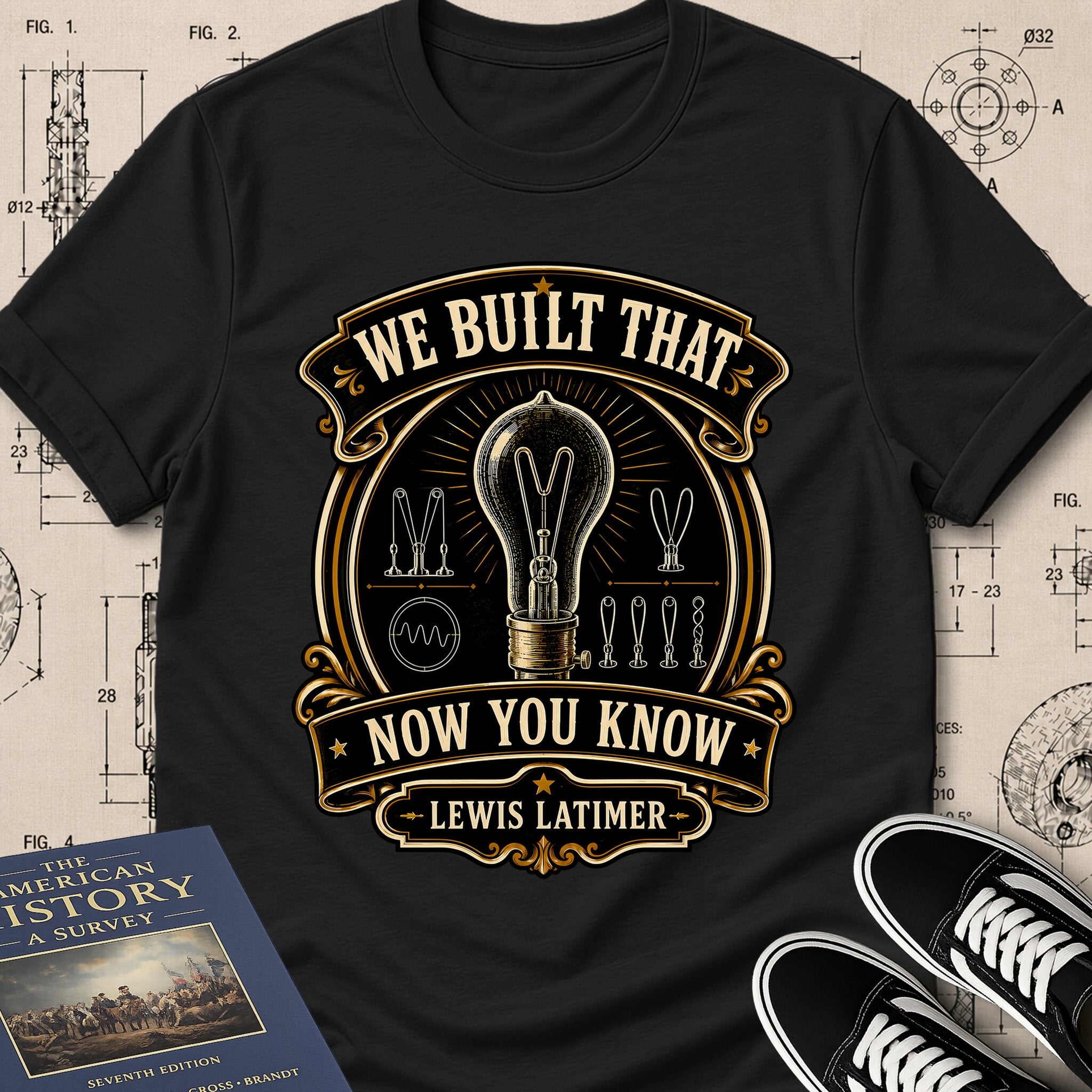 Lewis Howard Latimer — Carbon Filament — We Built That T-Shirt | Buillth