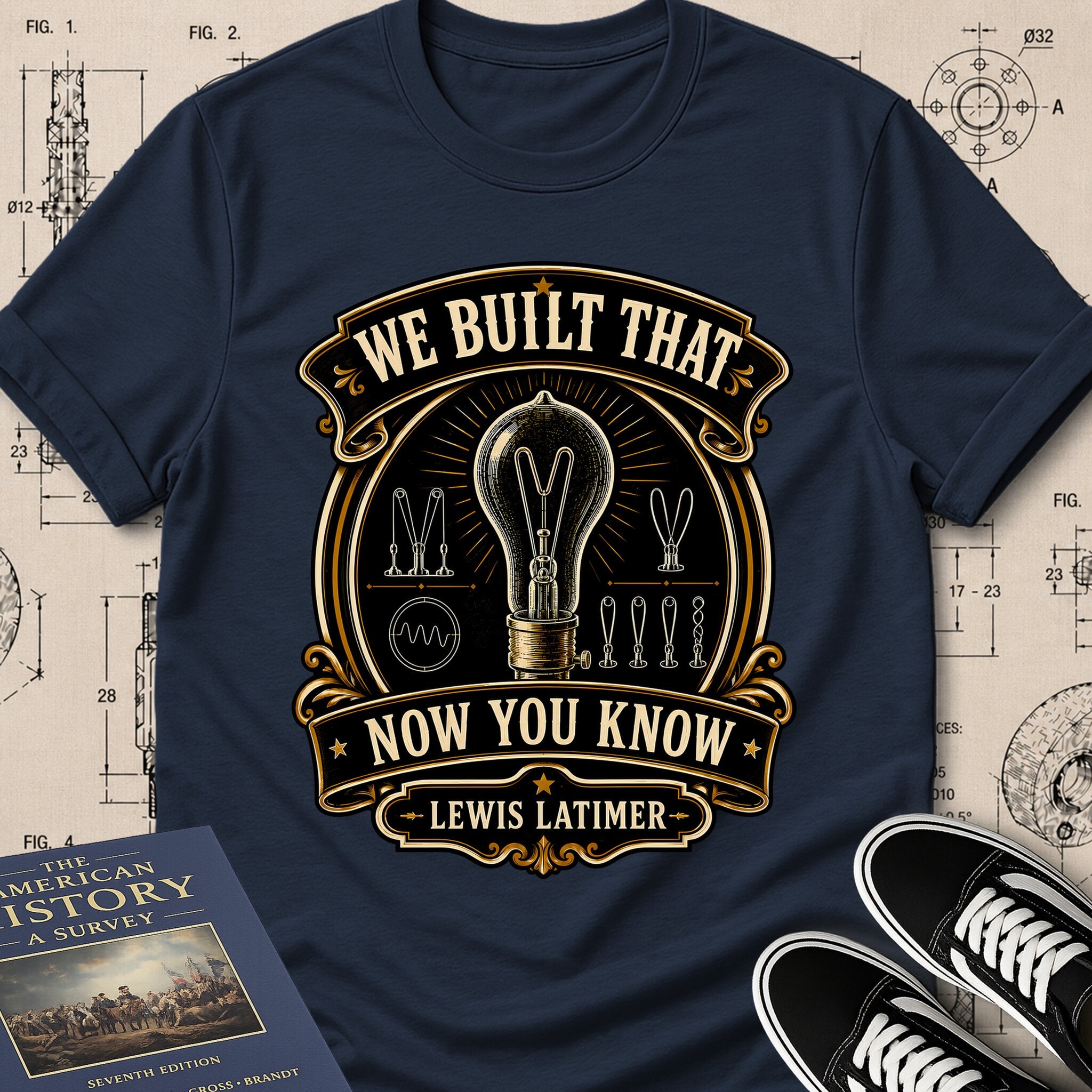 Lewis Howard Latimer — Carbon Filament — We Built That T-Shirt | Buillth