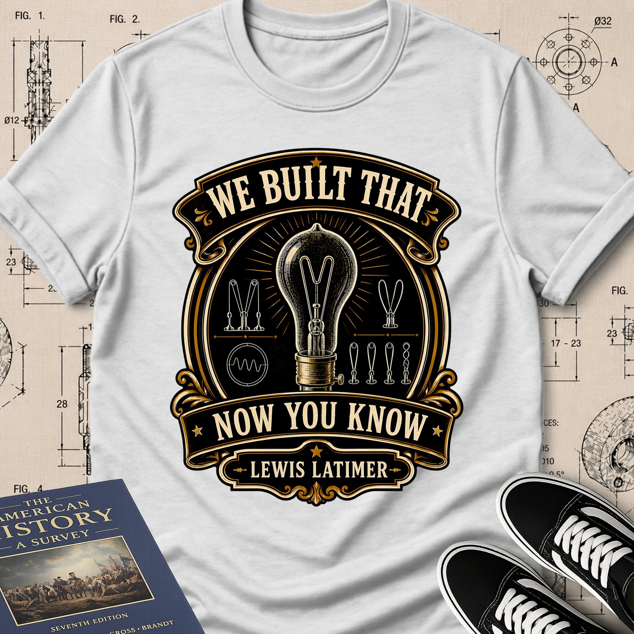 Lewis Howard Latimer — Carbon Filament — We Built That T-Shirt | Buillth
