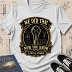 Lewis Howard Latimer — Carbon Filament archival badge t-shirt design, Buillth Never Forget collection