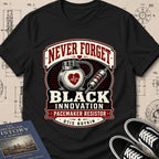 Otis Boykin — Pacemaker Resistor — Never Forget Black Innovation T-Shirt | Buillth