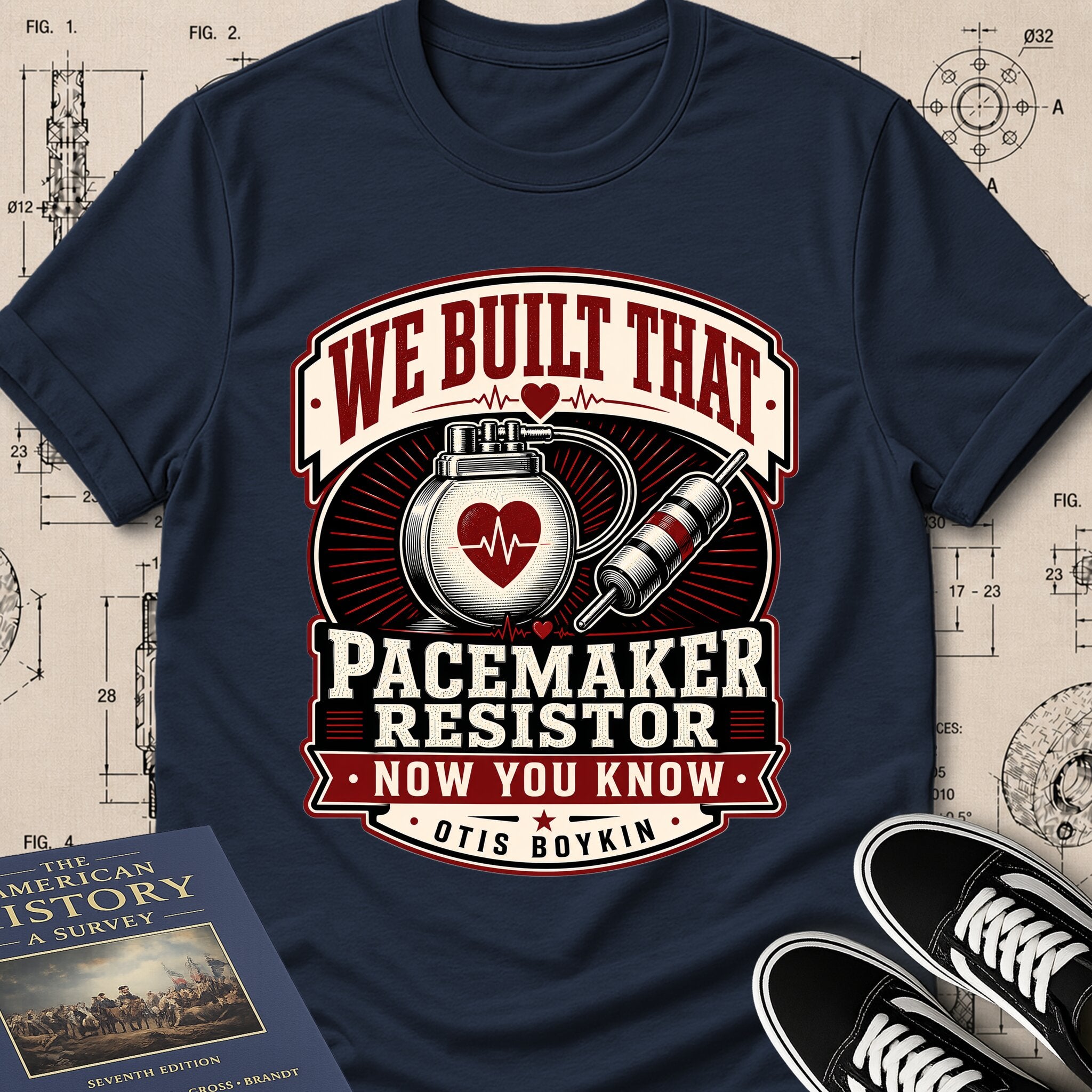 Otis Boykin — Pacemaker Resistor — We Built That T-Shirt | Buillth