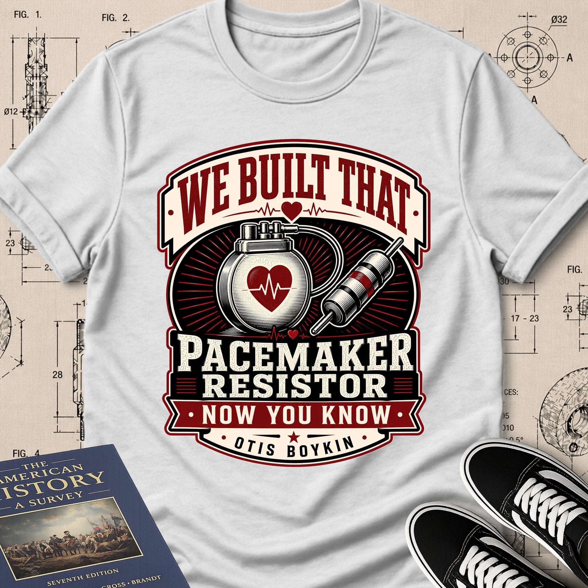 Otis Boykin — Pacemaker Resistor — We Built That T-Shirt | Buillth