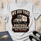 Frederick McKinley Jones — Portable Refrigeration archival badge t-shirt design, Buillth Never Forget collection