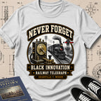 Granville T. Woods — Railway Telegraph — Never Forget Black Innovation T-Shirt | Buillth