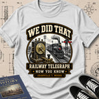 Granville T. Woods — Railway Telegraph archival badge t-shirt design, Buillth Never Forget collection