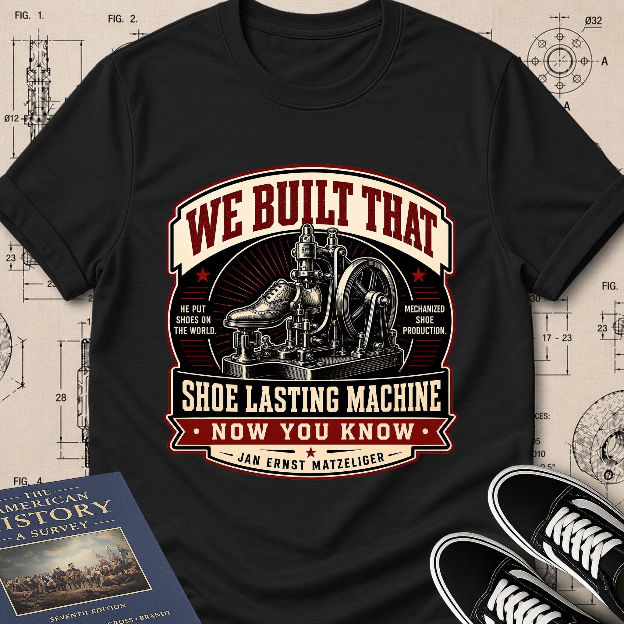 Jan Ernst Matzeliger — Shoe Lasting Machine — We Built That T-Shirt | Buillth