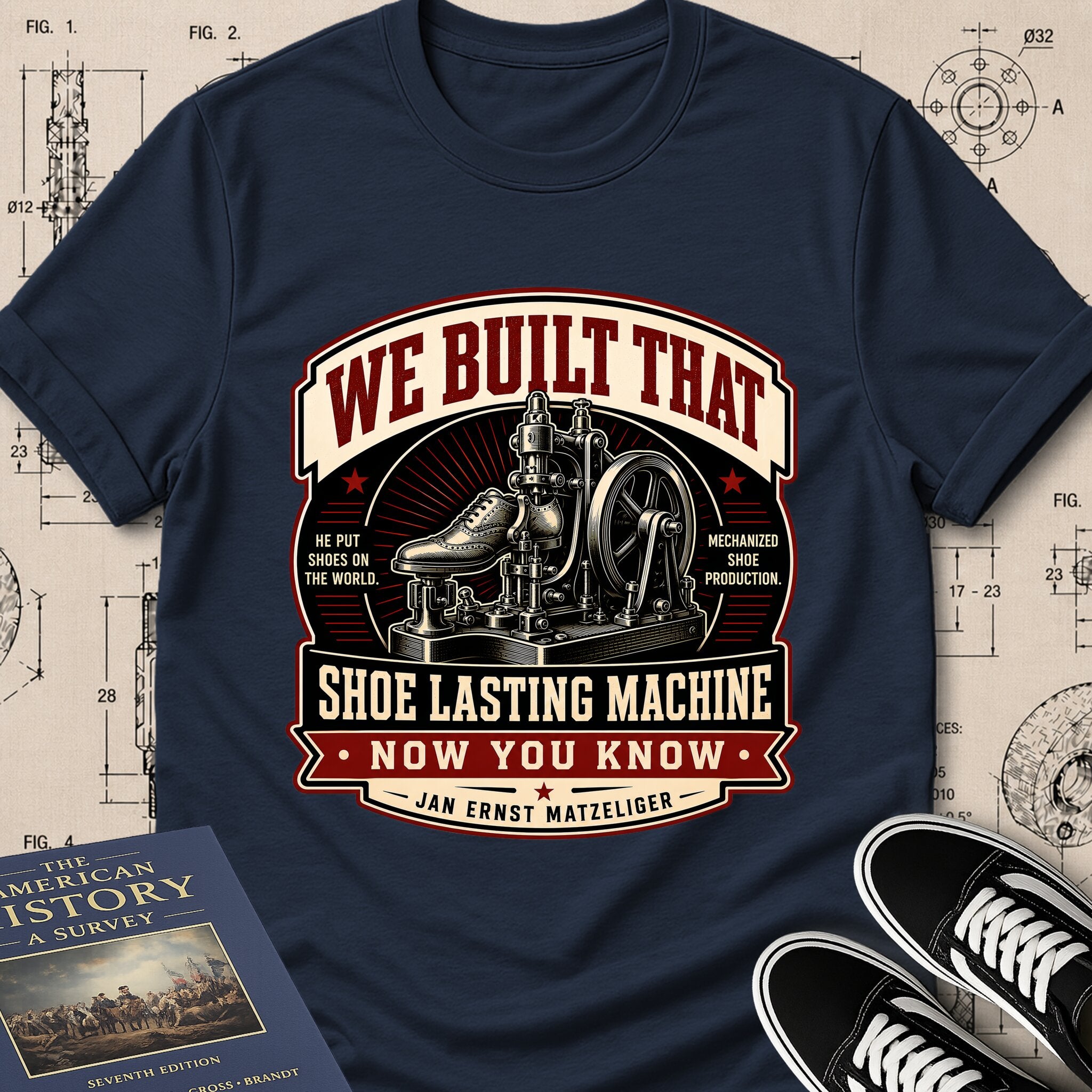 Jan Ernst Matzeliger — Shoe Lasting Machine — We Built That T-Shirt | Buillth
