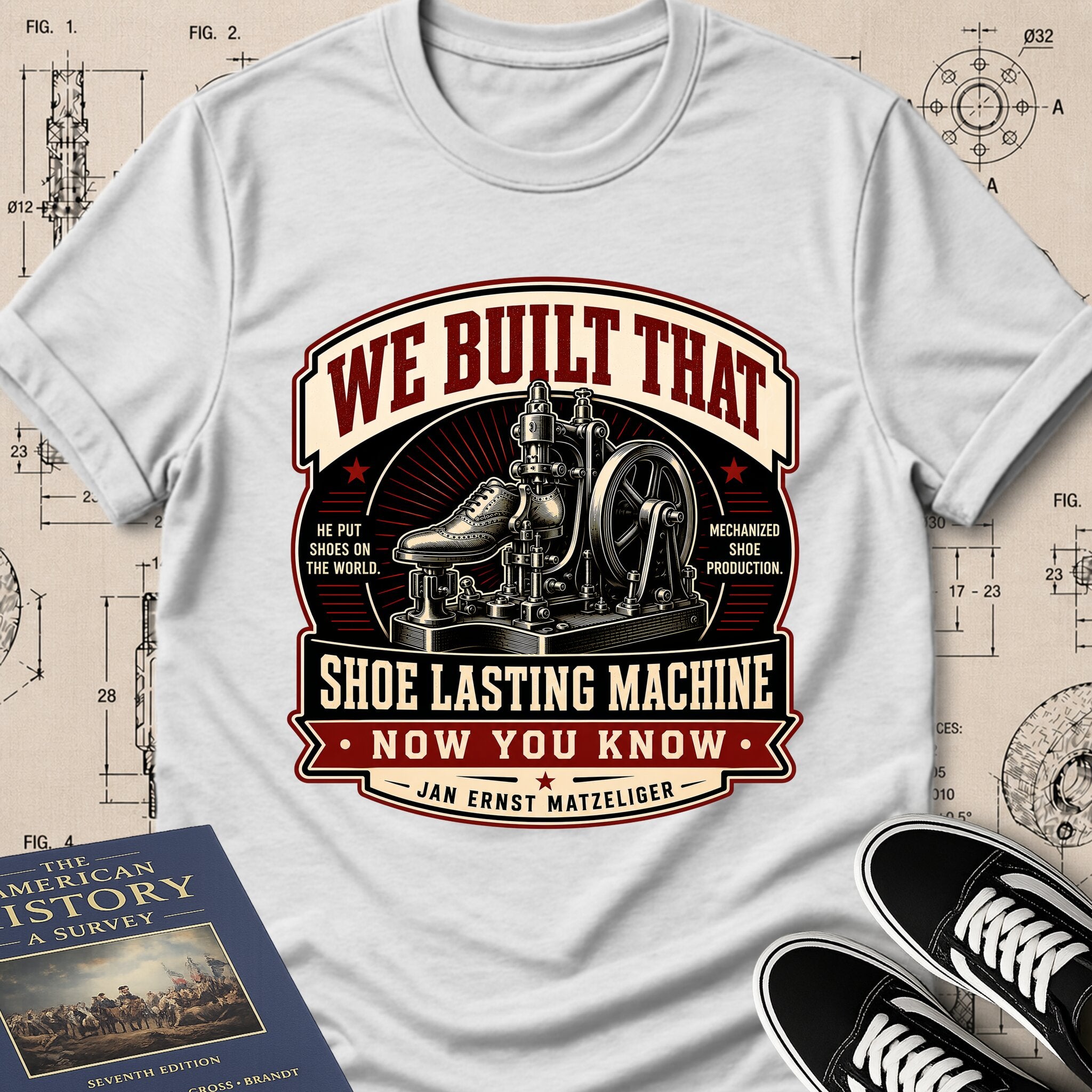 Jan Ernst Matzeliger — Shoe Lasting Machine — We Built That T-Shirt | Buillth