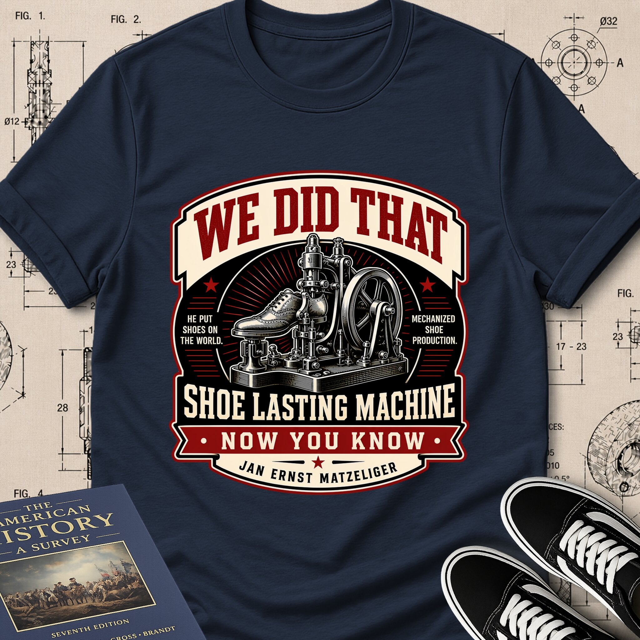 Jan Ernst Matzeliger — Shoe Lasting Machine — We Did That T-Shirt | Buillth