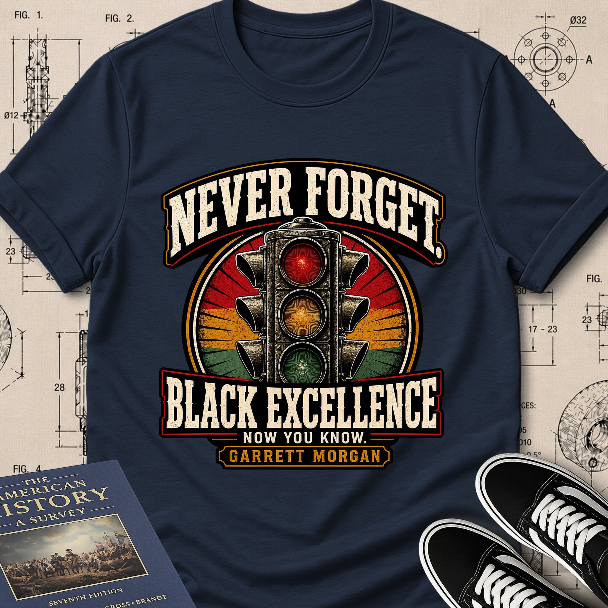 Garrett Augustus Morgan — Traffic Signal — Never Forget Black Excellence T-Shirt | Buillth