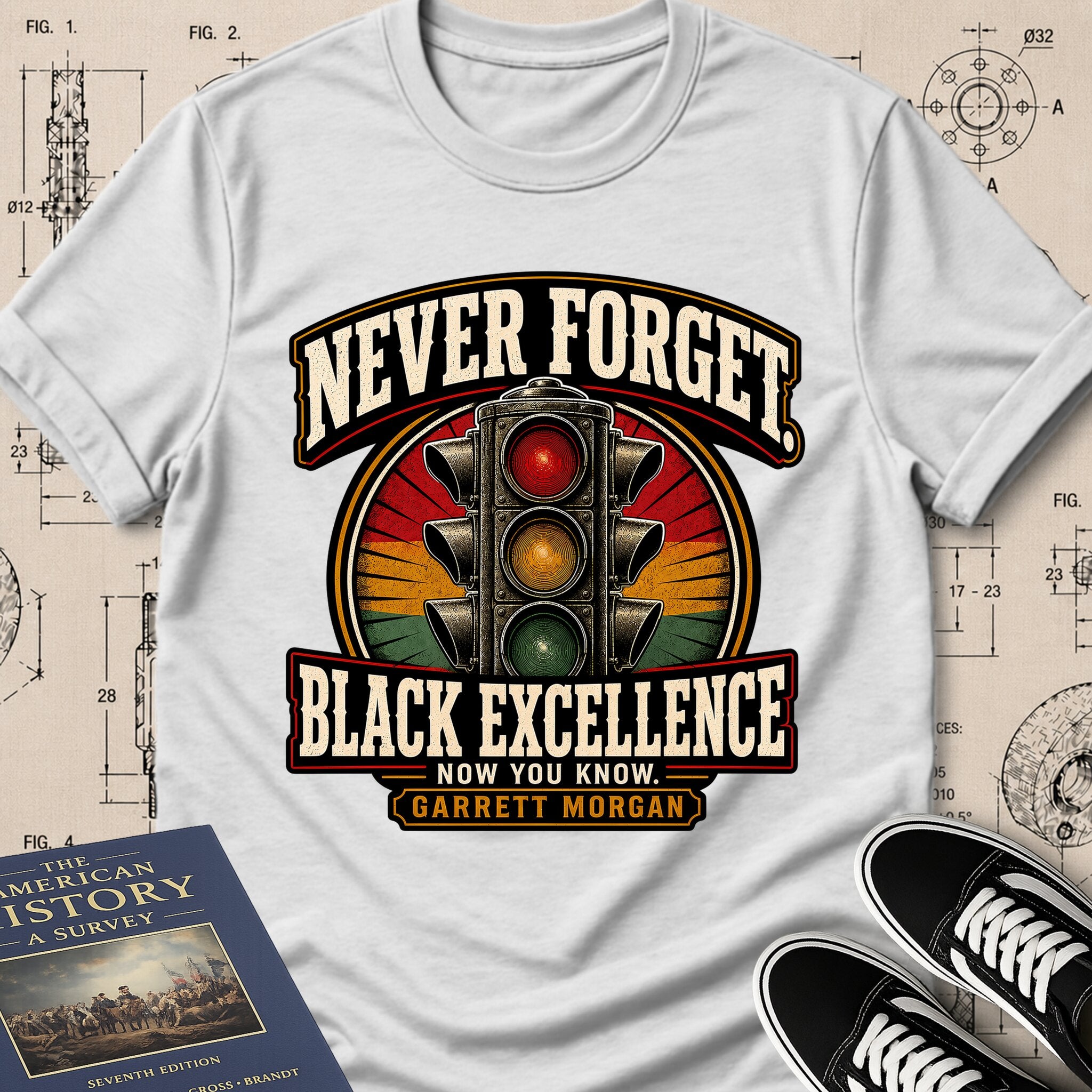 Garrett Augustus Morgan — Traffic Signal — Never Forget Black Excellence T-Shirt | Buillth